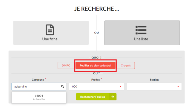 Plans minutes de remembrement étape 3